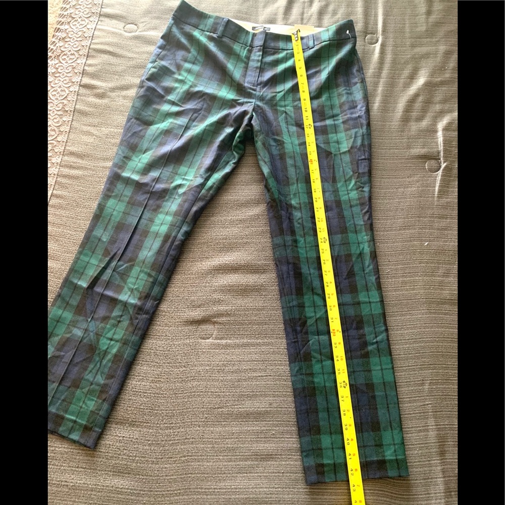 Land’s End Suit Plaid Pants Slim Leg Navy Green 18 - Picture 14 of 15